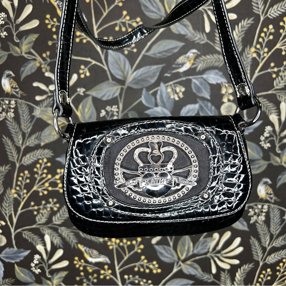 Kathy Van Zeeland Shiny Black Purse